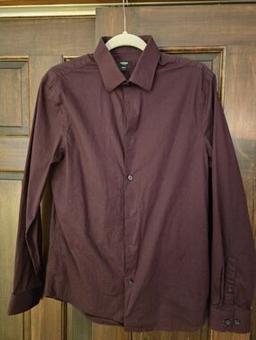 Express Men's Deep Plum Dress Shirt